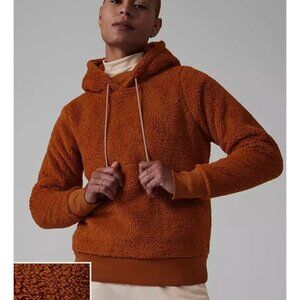 ATHLETA tugga sherpa sweatshirt sherpa hoodie in cattail brown size XL